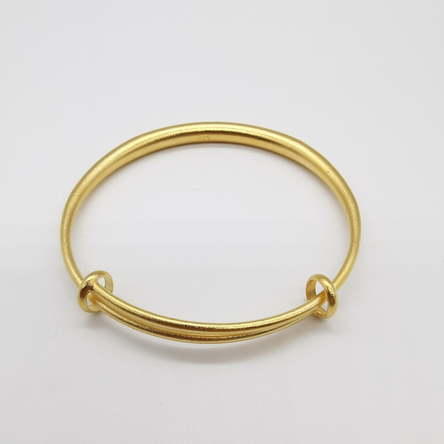 Alluvial gold ancient method vacuum electroplating 24K gold plain ring push-pull bracelet