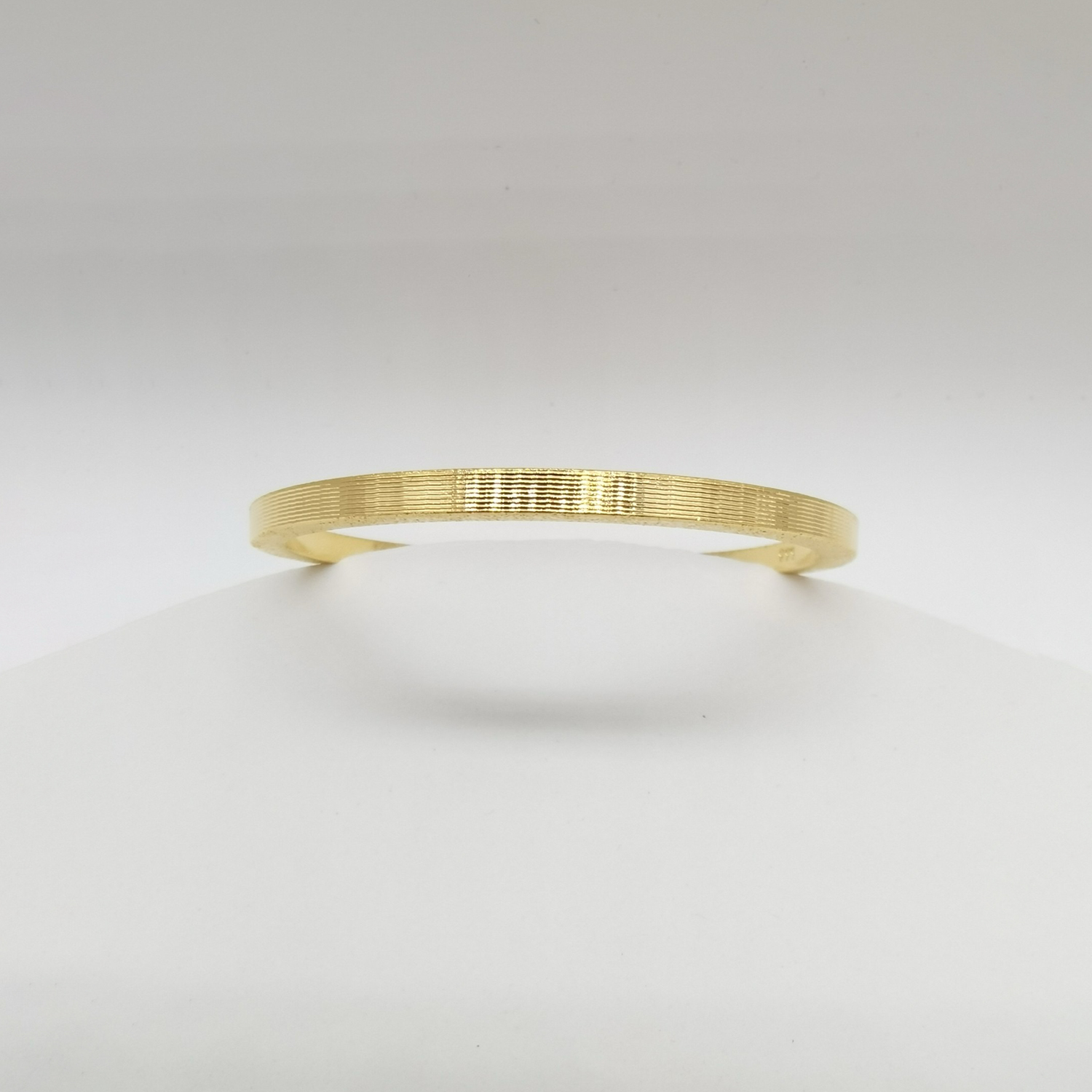 Alluvial brushed sandblasted vacuum electroplated 24K gold geometric chopsticks bracelet