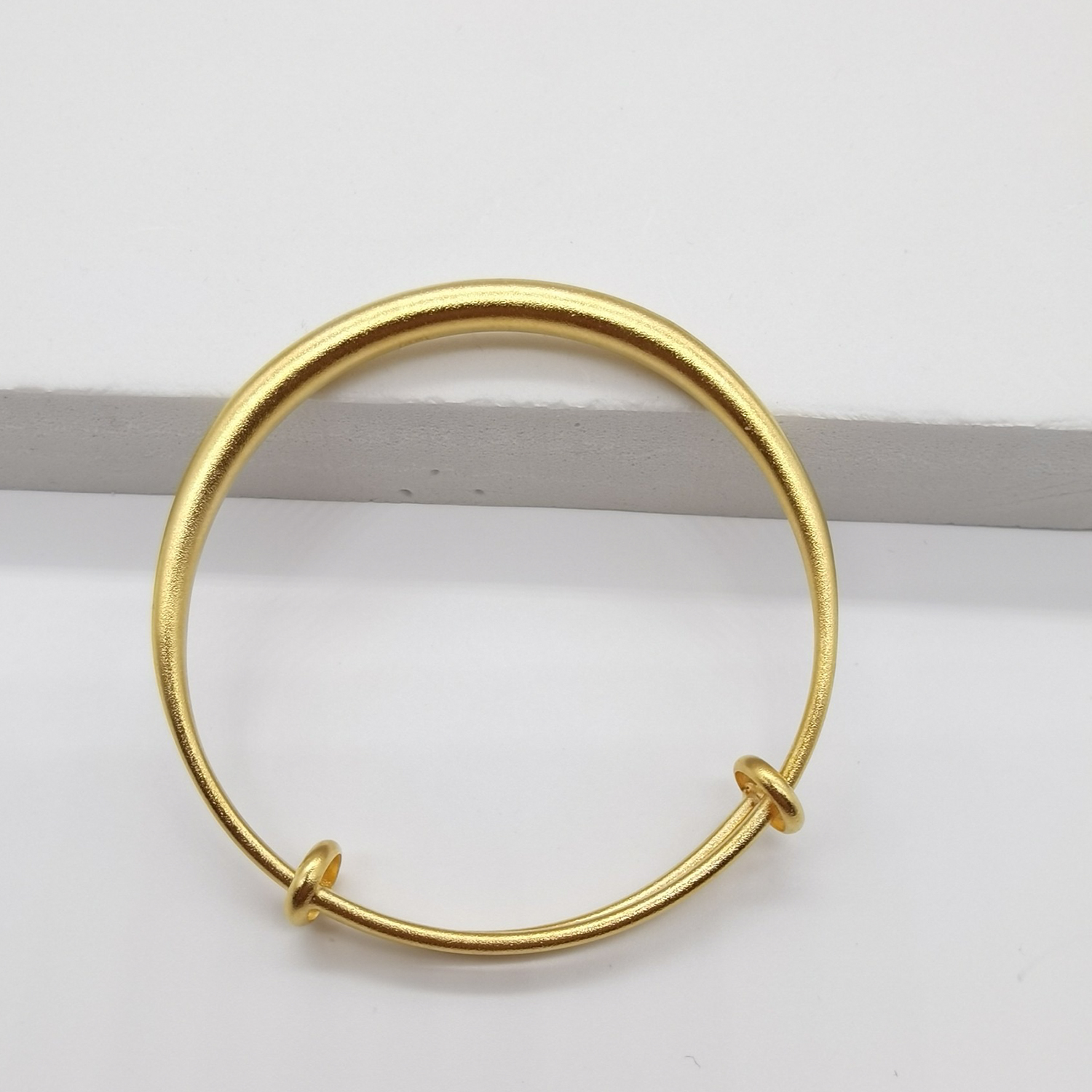 Alluvial gold ancient method vacuum electroplating 24K gold plain ring push-pull bracelet