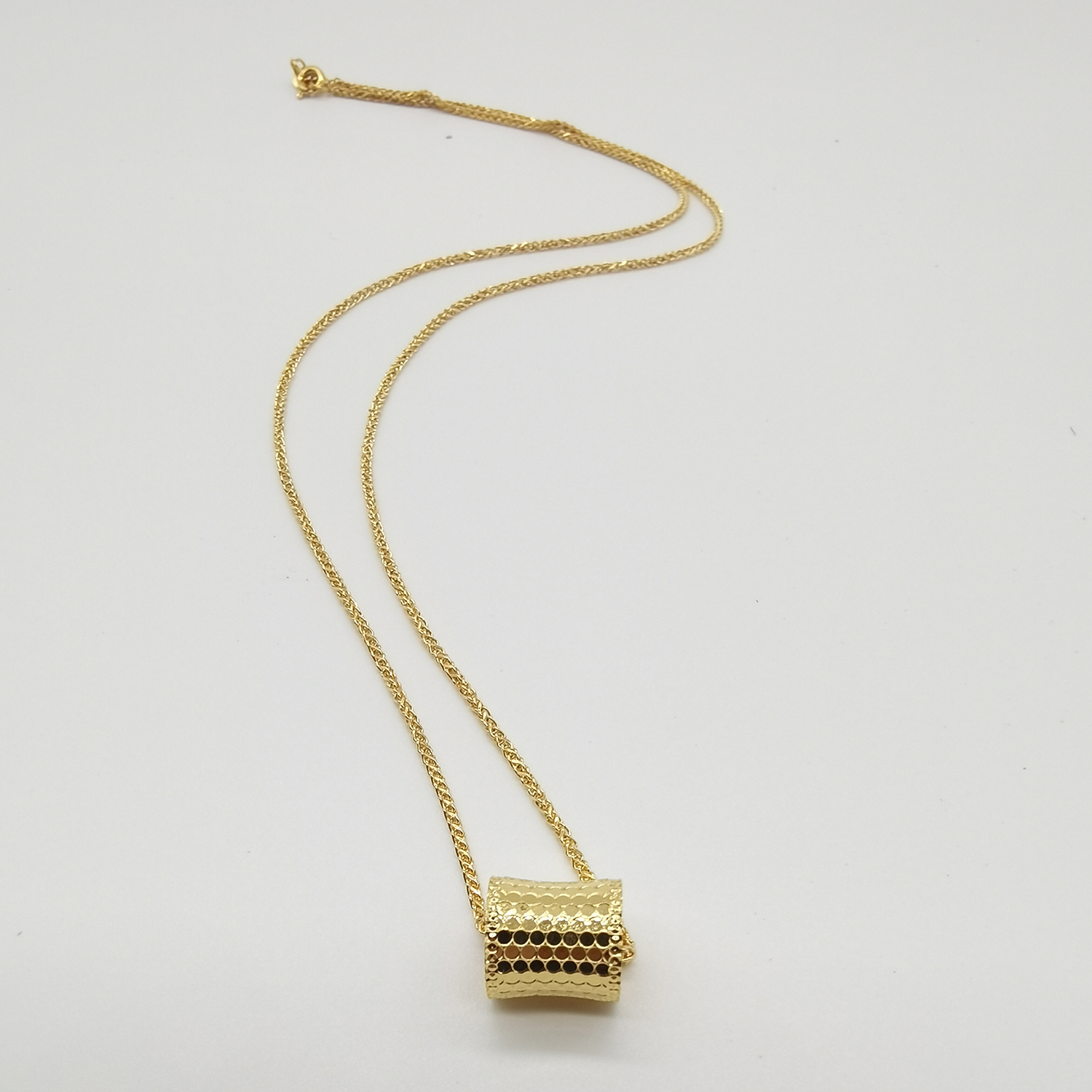 Alluvial gold vacuum electroplating 24K gold fish scale waist necklace
