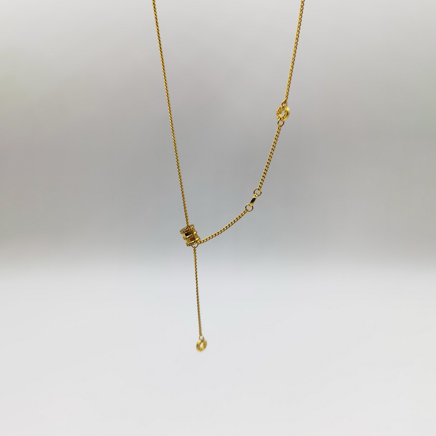Alluvial gold vacuum electroplating 24K gold small waist necklace