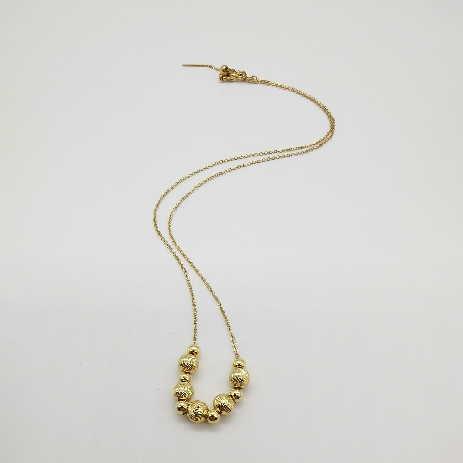 Alluvial gold vacuum electroplating 24K gold cat eye pearl necklace