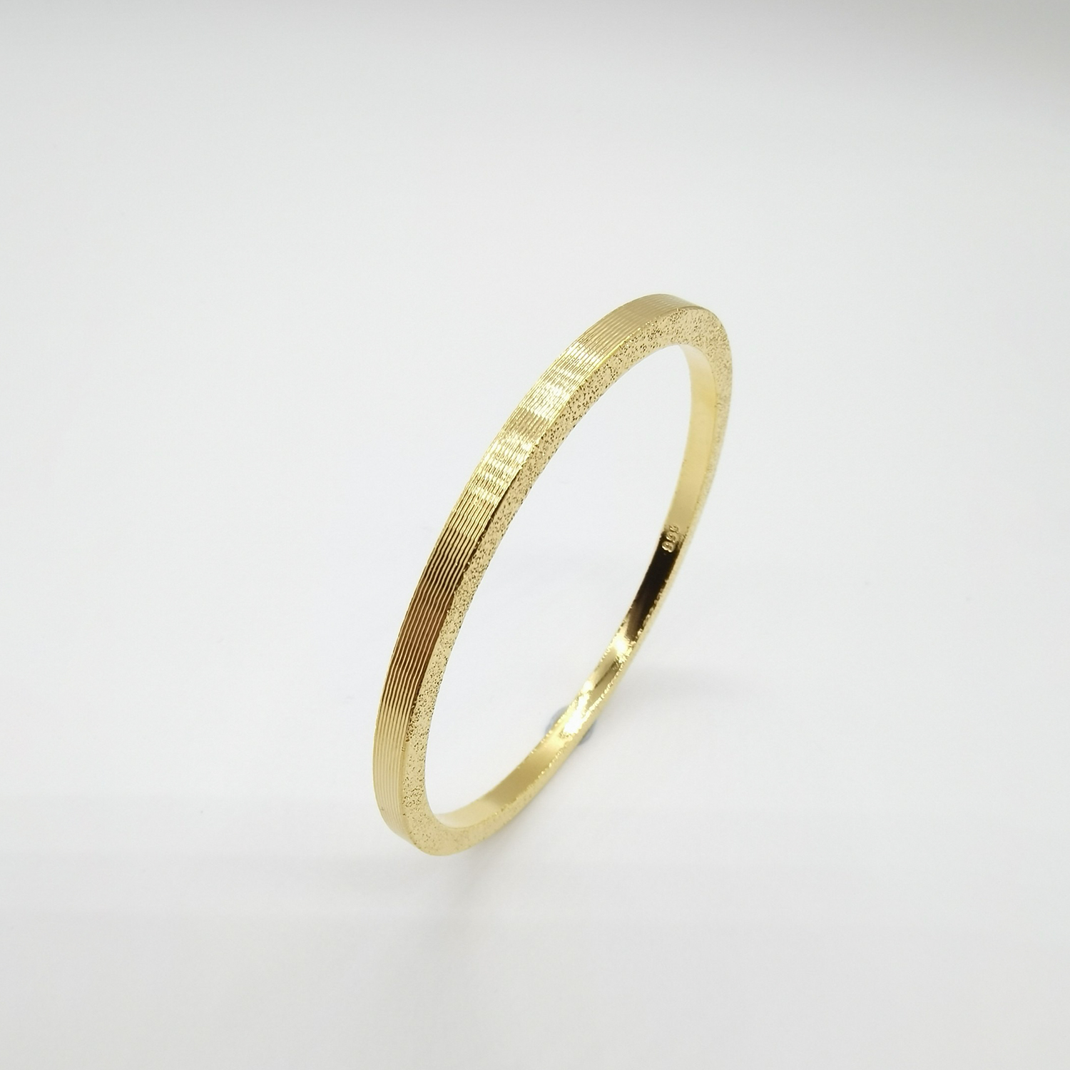 Alluvial brushed sandblasted vacuum electroplated 24K gold geometric chopsticks bracelet