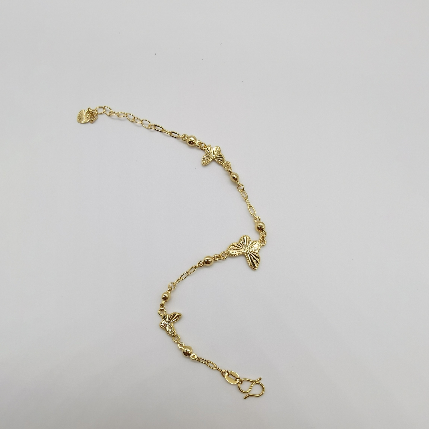 Alluvial gold vacuum electroplating 24K gold laser butterfly bracelet