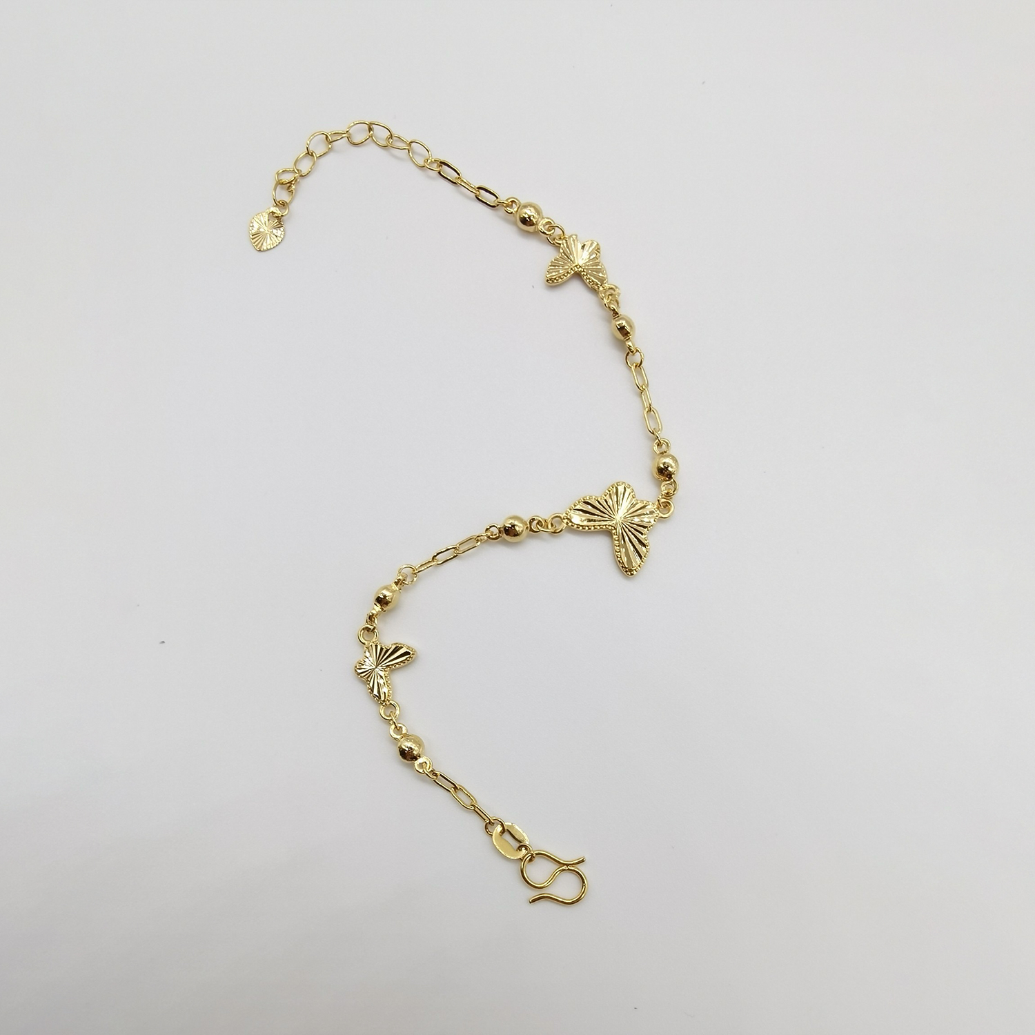 Alluvial gold vacuum electroplating 24K gold laser butterfly bracelet