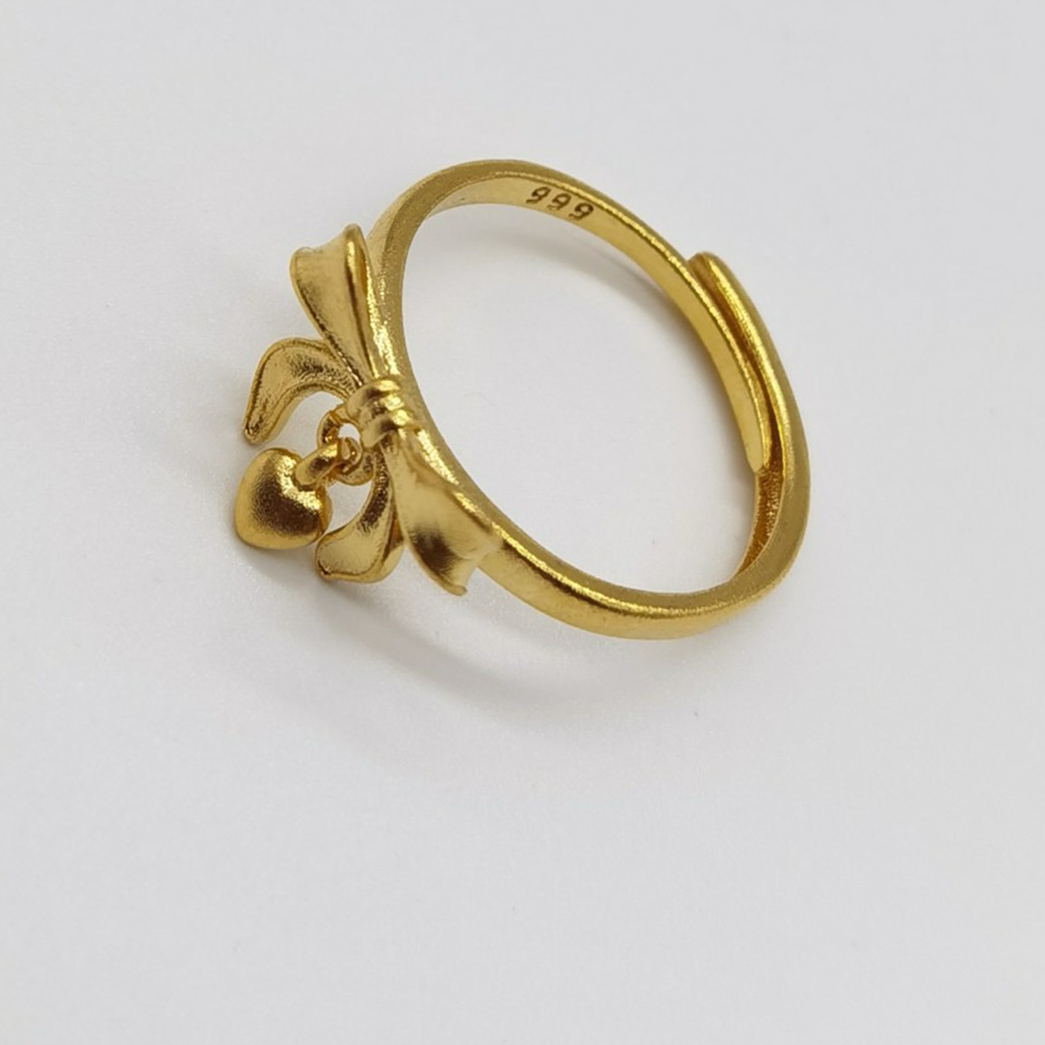 Alluvial gold vacuum electroplating 24K gold fugitive princess butterfly ring