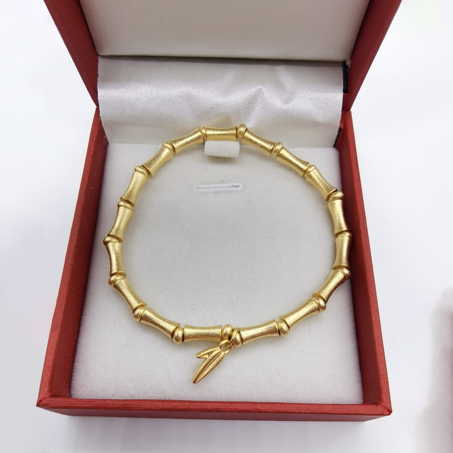 Alluvial ancient method vacuum electroplating 24K gold Bamboo peace bracelet