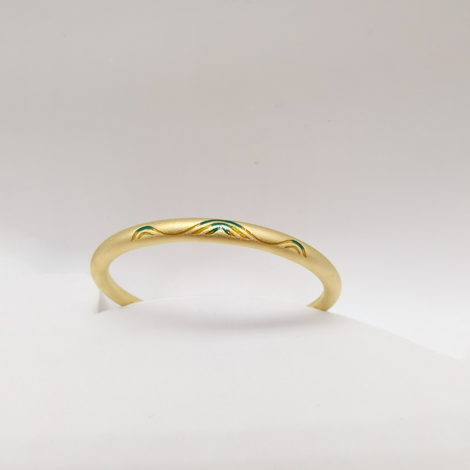 Alluvial gold ancient method vacuum electroplating 24K gold Qianli Jiangshan bracelet