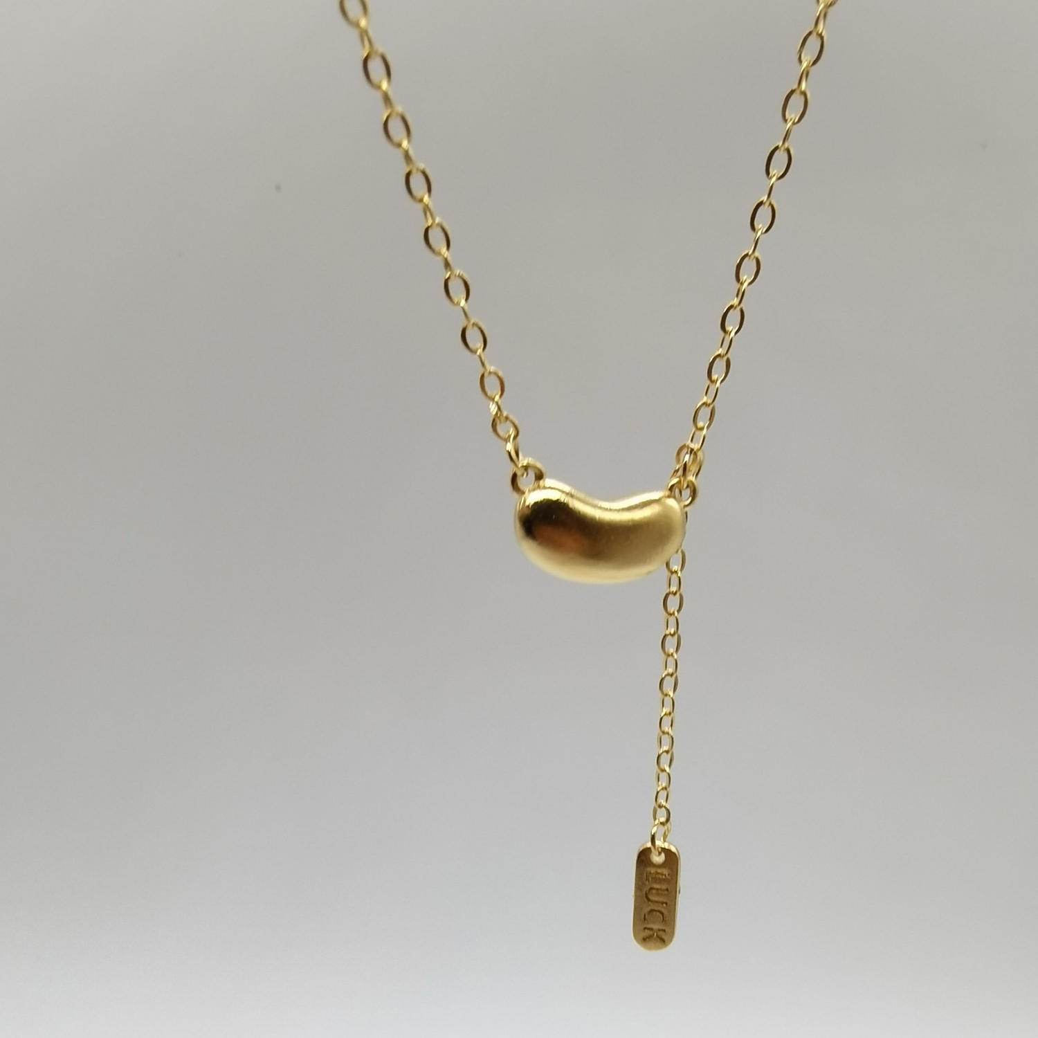 Alluvial gold vacuum electroplating 24K gold acacia red bean necklace