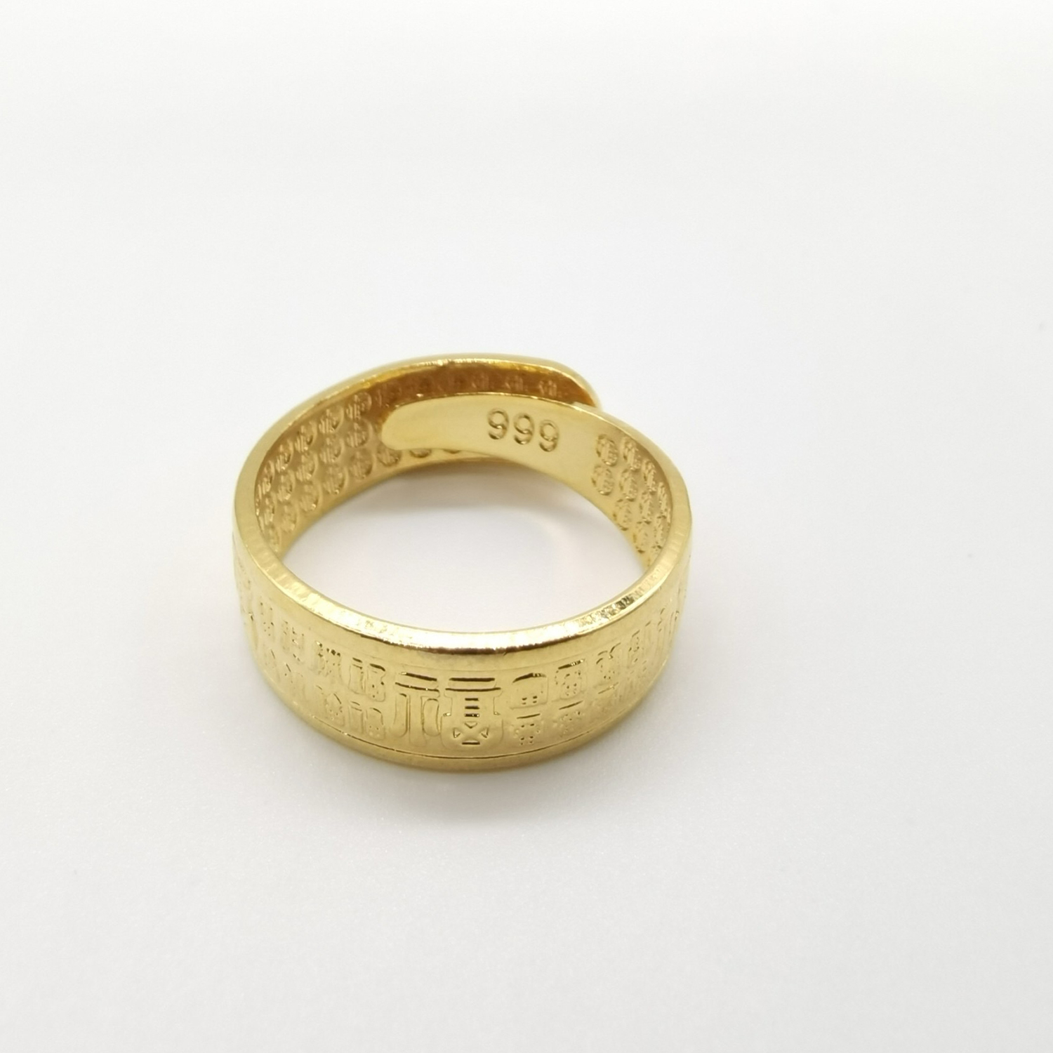 Alluvial gold vacuum electroplating 24K gold Pfaff loose ring men's ring