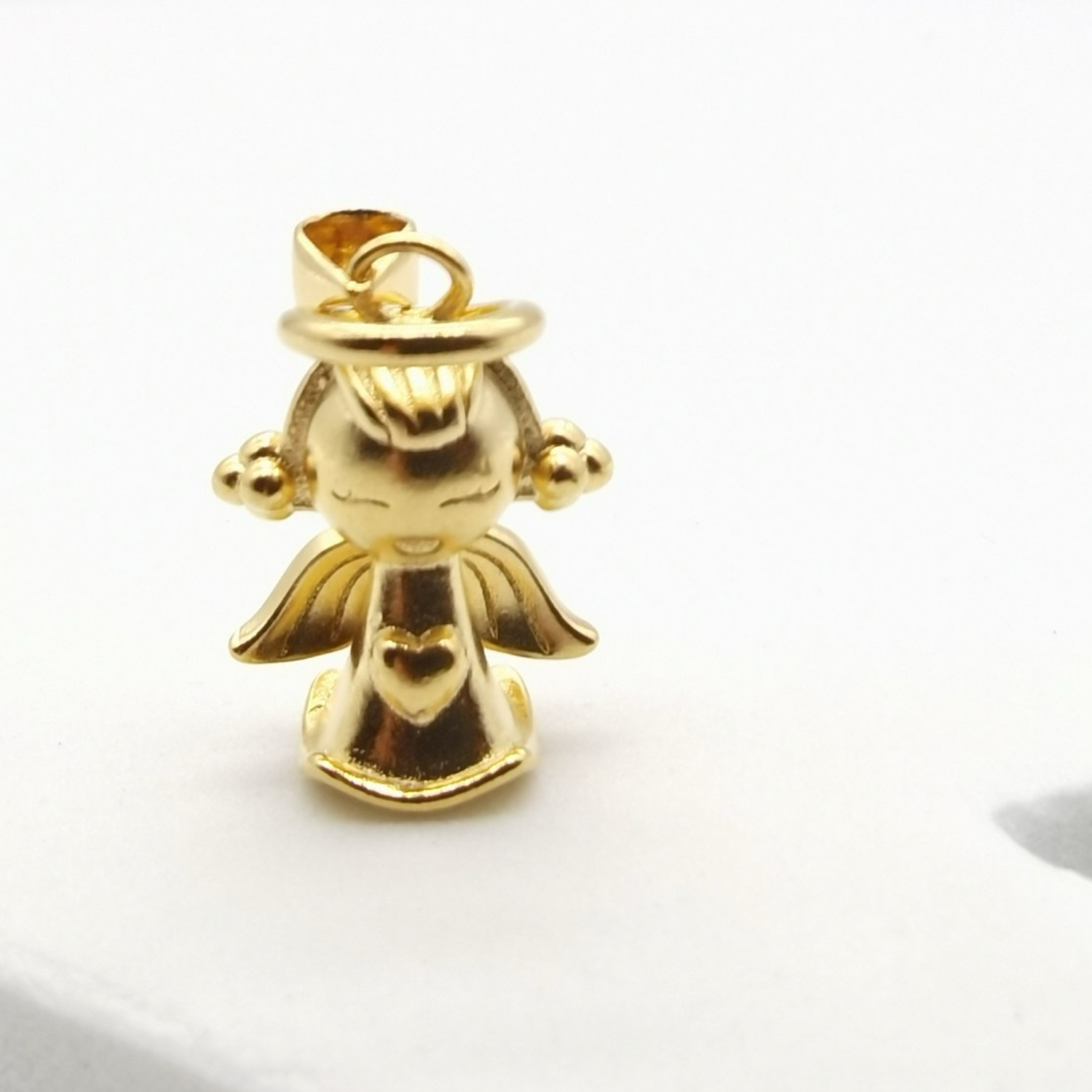Alluvial gold vacuum electroplating 24K gold little angel love pendant