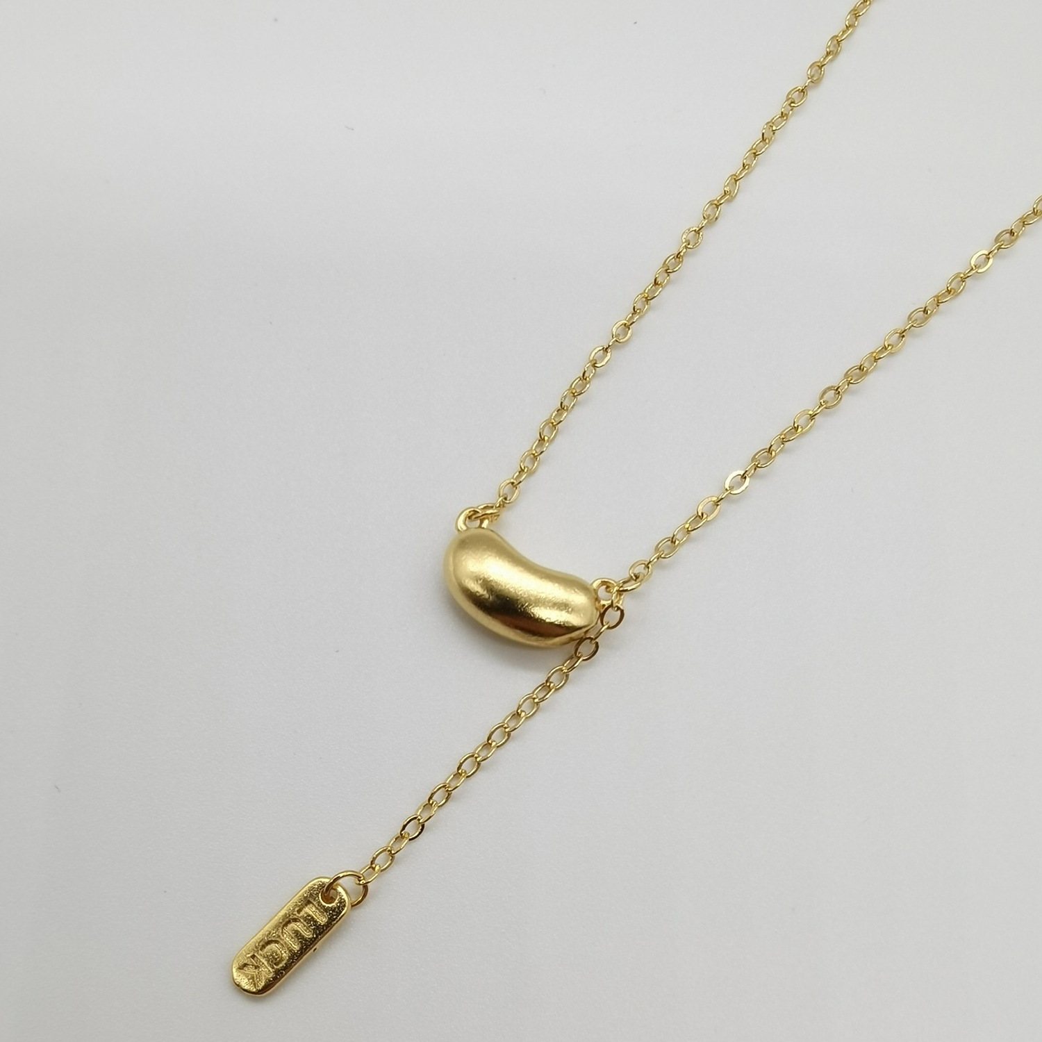 Alluvial gold vacuum electroplating 24K gold acacia red bean necklace