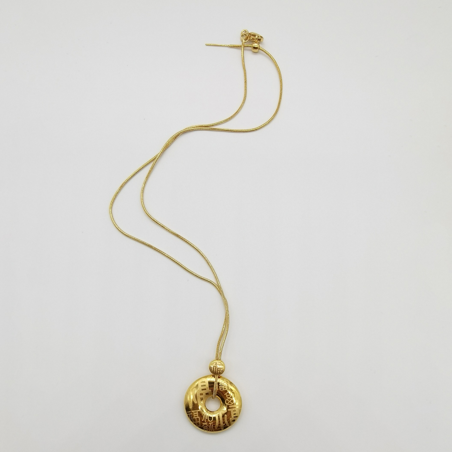 Alluvial gold vacuum electroplating 24K gold Pfaff safety buckle necklace