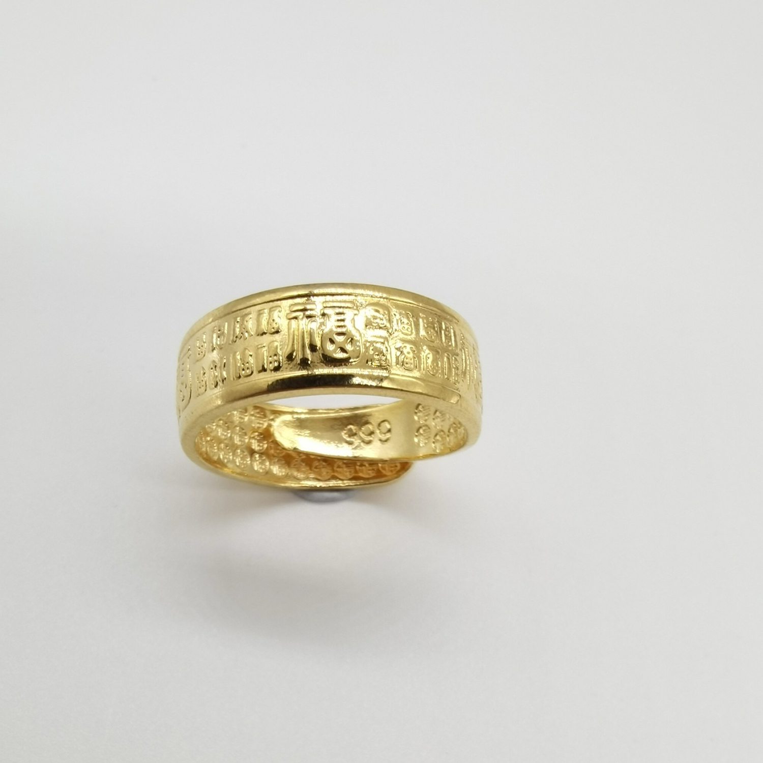 Alluvial gold vacuum electroplating 24K gold Pfaff loose ring men's ring