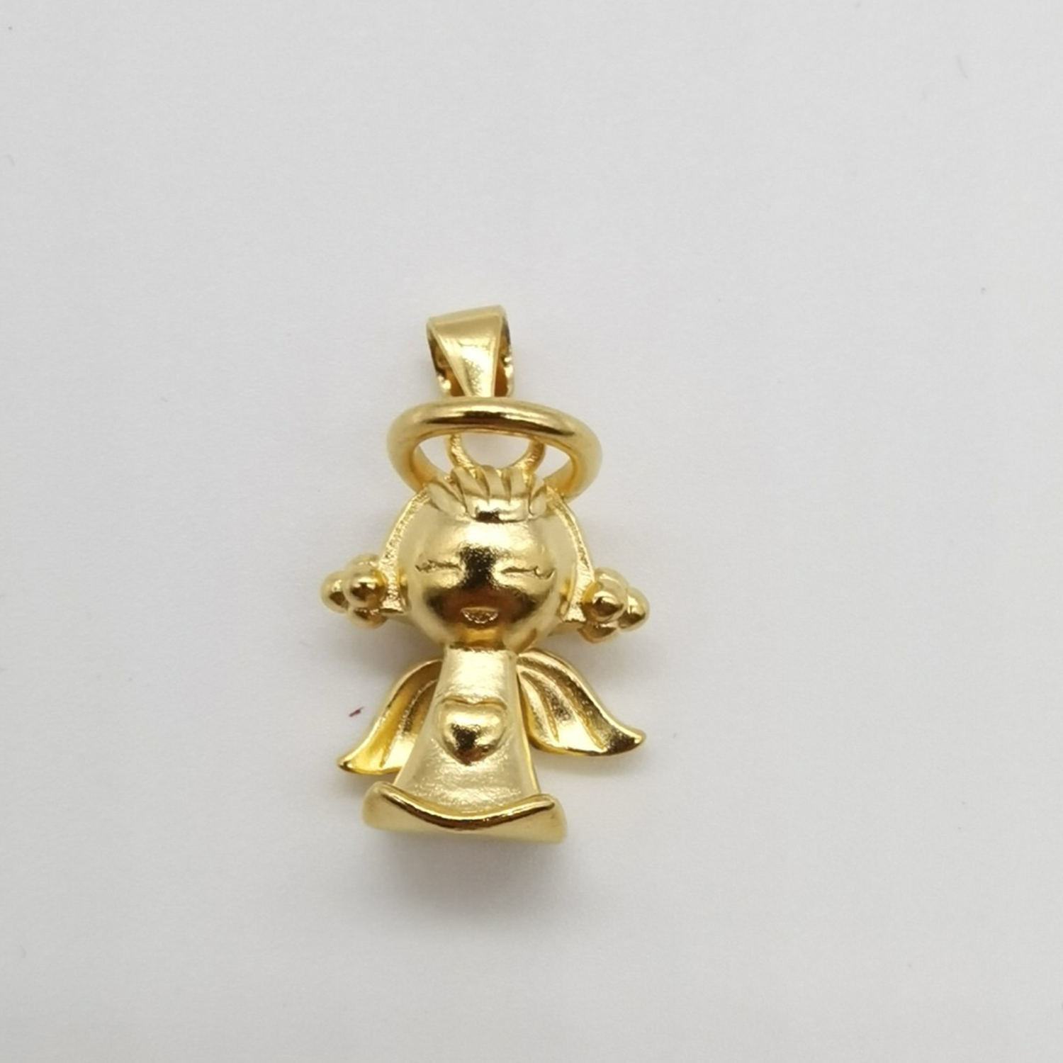 Alluvial gold vacuum electroplating 24K gold little angel love pendant