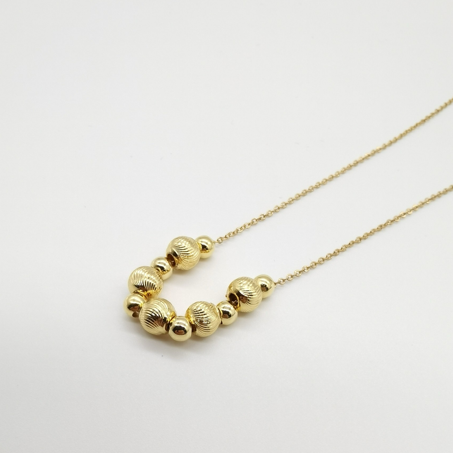 Alluvial gold vacuum electroplating 24K gold cat eye pearl necklace