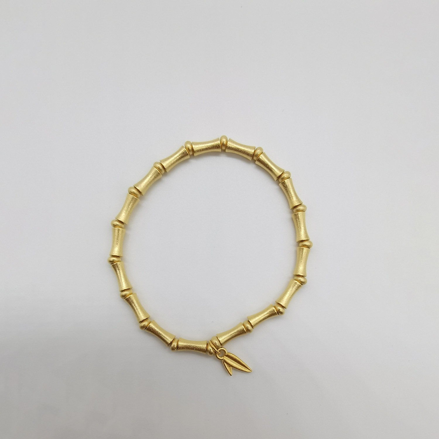 Alluvial ancient method vacuum electroplating 24K gold Bamboo peace bracelet
