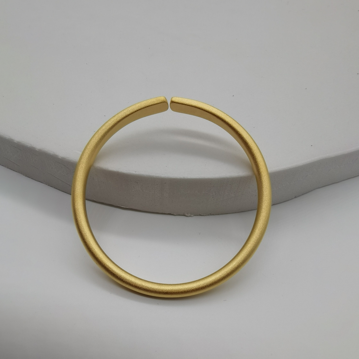 Alluvial gold ancient vacuum electroplating 24K gold peace and joy open bracelet