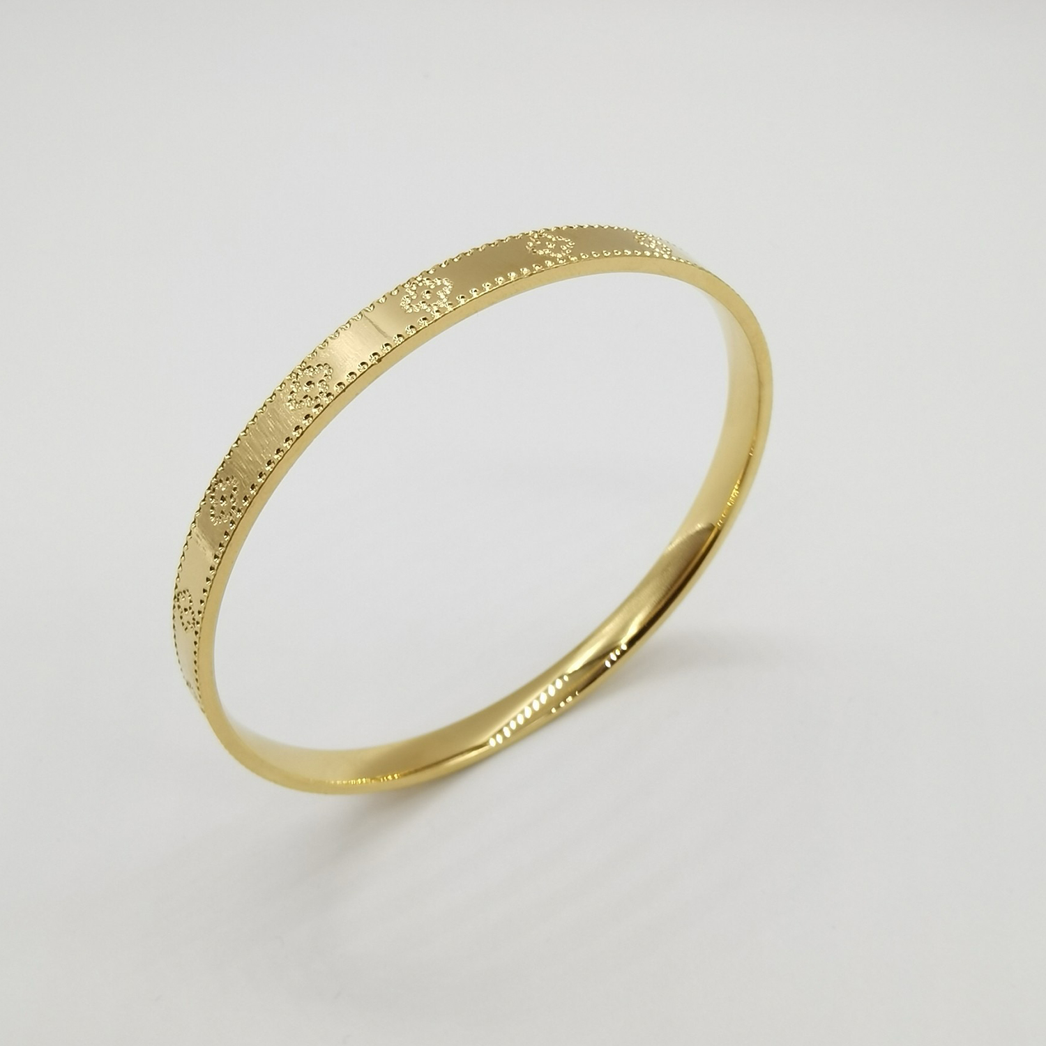 Alluvial gold vacuum electroplating 24K gold four-leaf clover bracelet