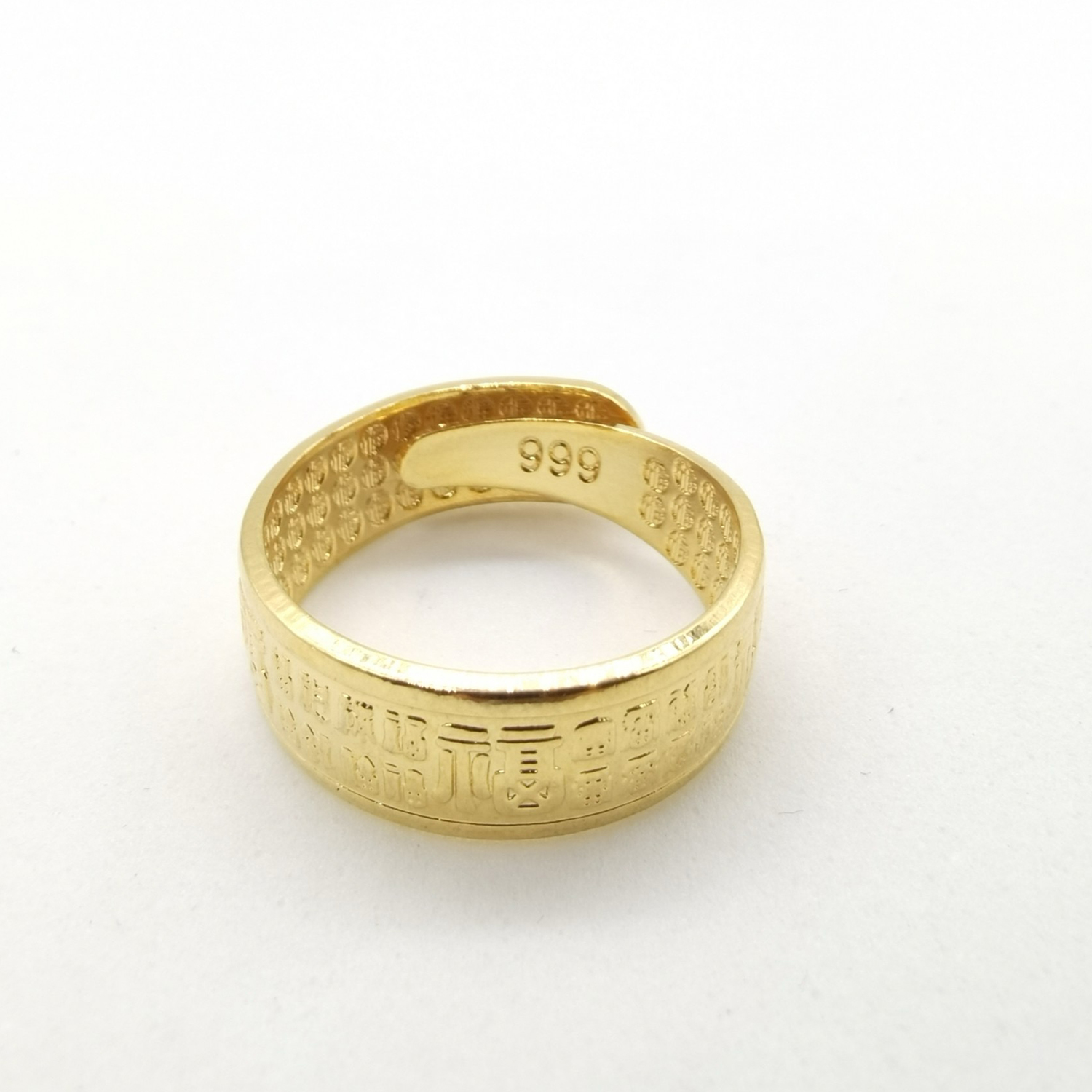 Alluvial gold vacuum electroplating 24K gold Pfaff loose ring men's ring