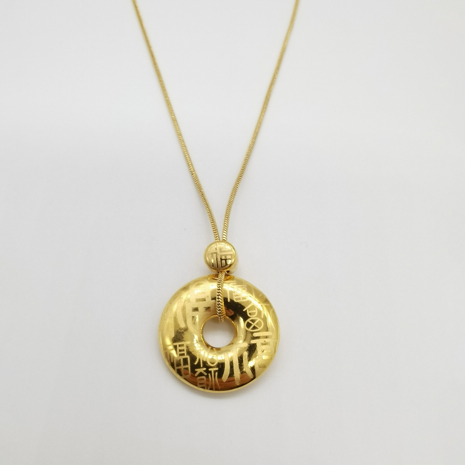 Alluvial gold vacuum electroplating 24K gold Pfaff safety buckle necklace