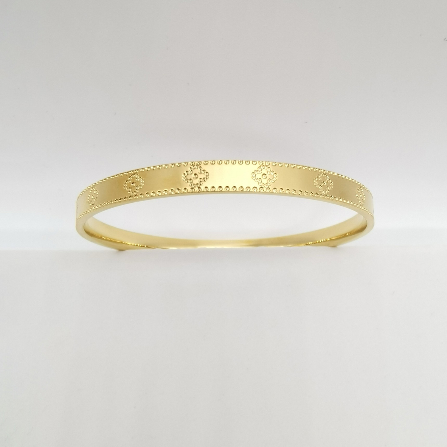 Alluvial gold vacuum electroplating 24K gold four-leaf clover bracelet