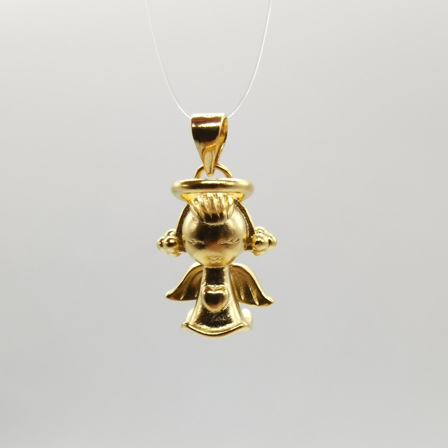 Alluvial gold vacuum electroplating 24K gold little angel love pendant