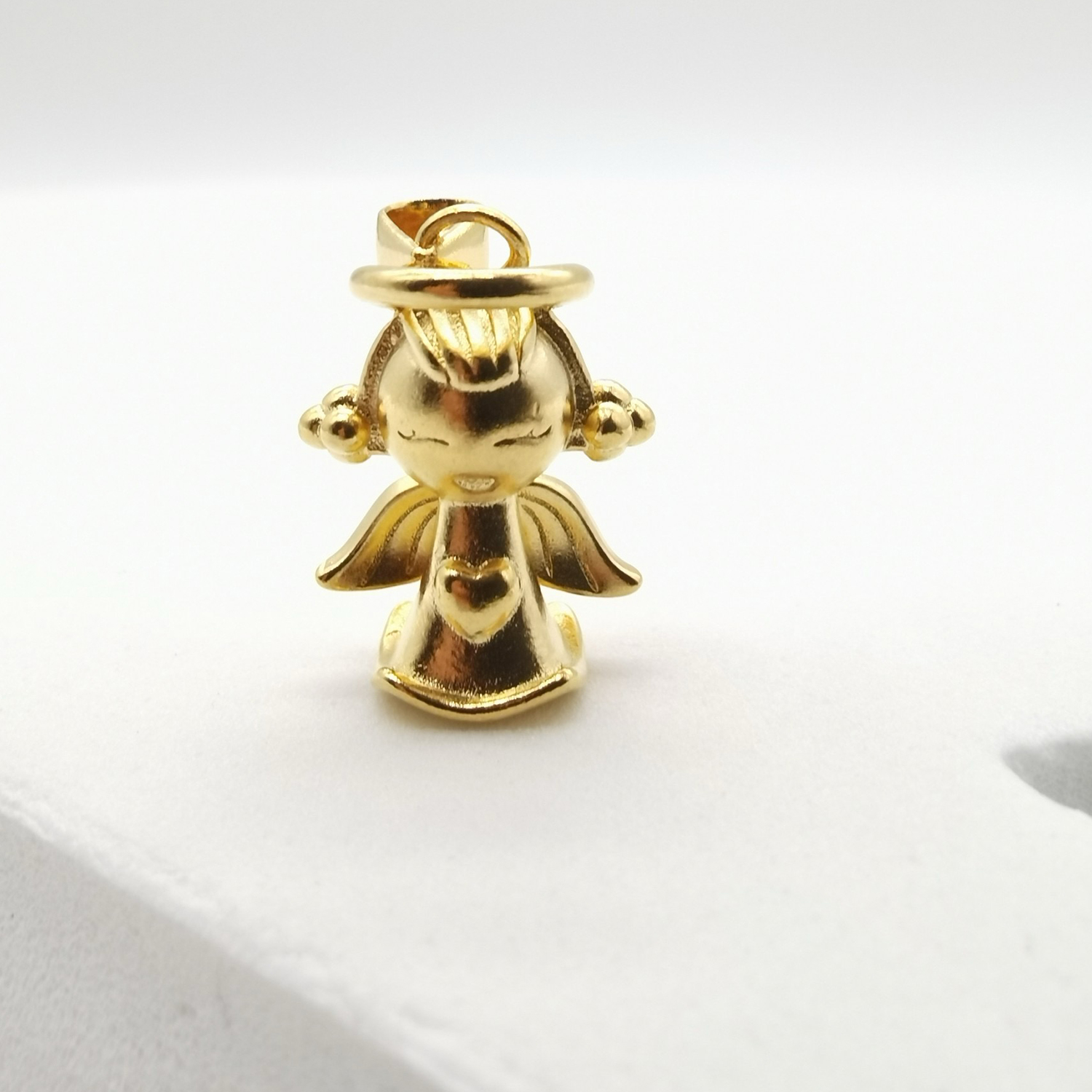 Alluvial gold vacuum electroplating 24K gold little angel love pendant