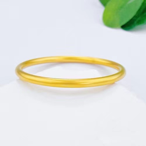 Alluvial Gold Ancient Method Vacuum Electroplating 24K Gold Plain Ring Bracelet